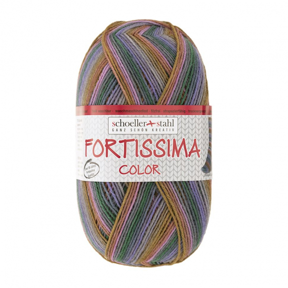 Пряжа Fortissima Socka 4-fach color, 75% шерсть, 25% полиамид, 420 м, 100 г