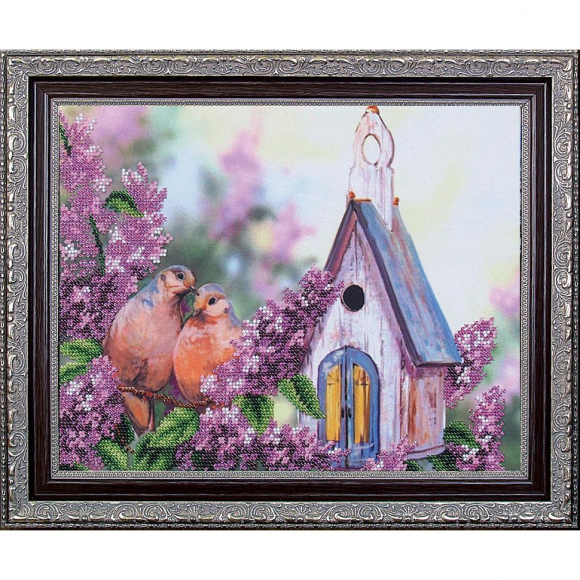 Набор для вышивания бисером МАГИЯ КАНВЫ арт.Б332 Дикие голуби 27,5х25 см