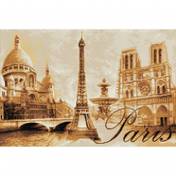 Кристальная мозаика на холсте ФРЕЯ арт.ALVA-22 История Парижа 40х60 см