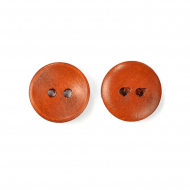 Пуговицы деревянные TBY BT.WD.006 цв.оранжевый 24L-15мм, 2 прокола, 20 шт