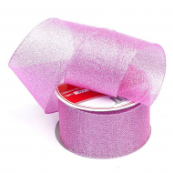 Лента IDEAL с люрексом арт.ТВ-ЛЮР шир.50мм цв.037 св.розовый уп.22,85 м