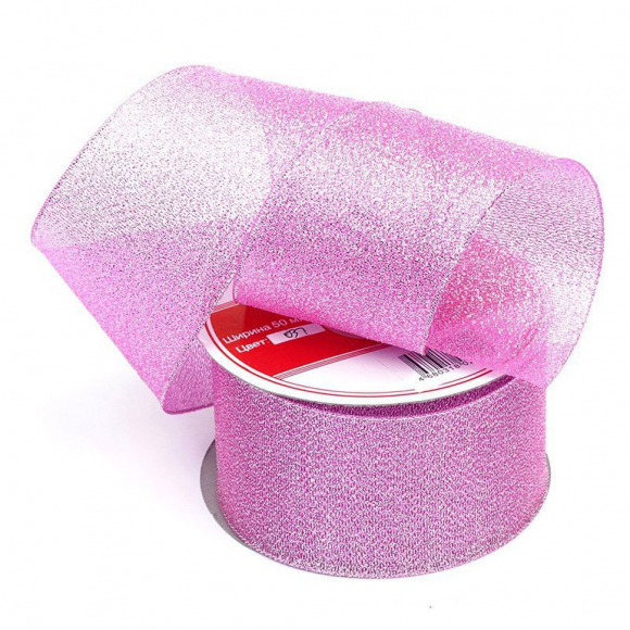 Лента IDEAL с люрексом арт.ТВ-ЛЮР шир.50мм цв.037 св.розовый уп.22,85 м Лента IDEAL с люрексом арт.ТВ-ЛЮР шир.50мм цв.037 св.розовый уп.22,85 м