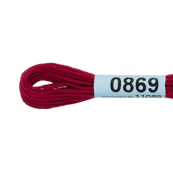 Нитки для вышивания Gamma мулине (3173-6115) 100% хлопок 24 x 8 м цв.0869 вишневый