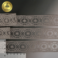 Кружево на сетке KRUZHEVO арт.TR.4010 шир.30мм цв.373 песочный уп.14м