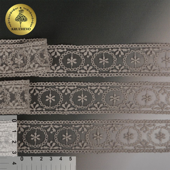 Кружево на сетке KRUZHEVO арт.TR.4010 шир.30мм цв.373 песочный уп.14м Кружево на сетке KRUZHEVO арт.TR.4010 шир.30мм цв.373 песочный уп.14м