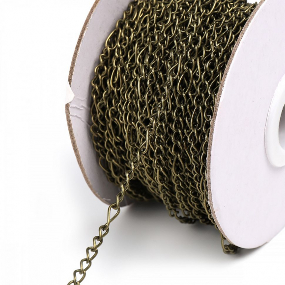 Цепочка 3х1мм, TBY-1947 металл цв.бронза рул.25м