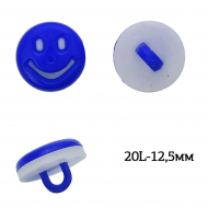 Пуговицы пластик Смайл TBY.P-2420 цв.02 т.синий 20L-12,5мм, на ножке, 50 шт