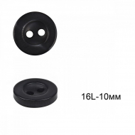 Пуговицы пластиковые C-NE66-2 цв.т.серый 16L-10мм, 2 прокола, 144шт