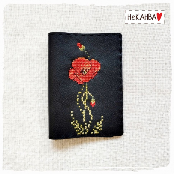 Набор для вышивания NEOCRAFT арт.НК-18а Мак, обложка для паспорта 10х14 см