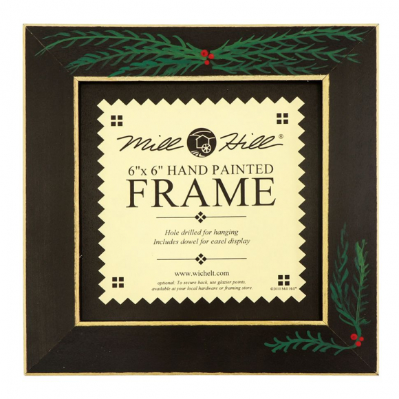 101748_Рамка деревянная цвет черный с ручной росписью