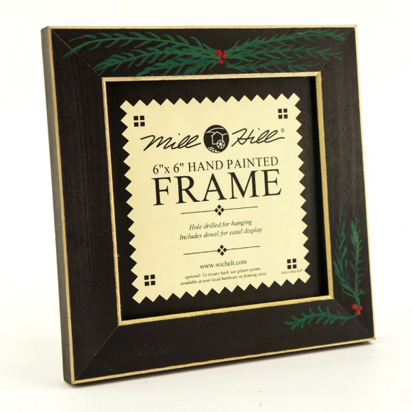 101748_Рамка деревянная цвет черный с ручной росписью