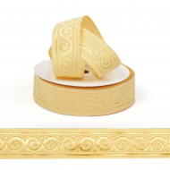 Лента (тесьма) жаккардовая арт.VB.101223 шир. 22мм цв.беж уп.10 м