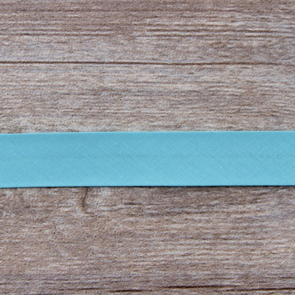 19659_Косая бейка хлопок/полиэстер 20 мм, 25 м, цвет 131, светло-бирюзовый