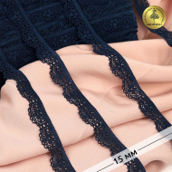 Кружево-стрейч KRUZHEVO арт.TBY.8031 шир.15мм цв.S919 синий сапфир уп.50м