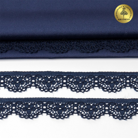 Кружево-стрейч KRUZHEVO арт.TBY.8031 шир.15мм цв.S919 синий сапфир уп.50м