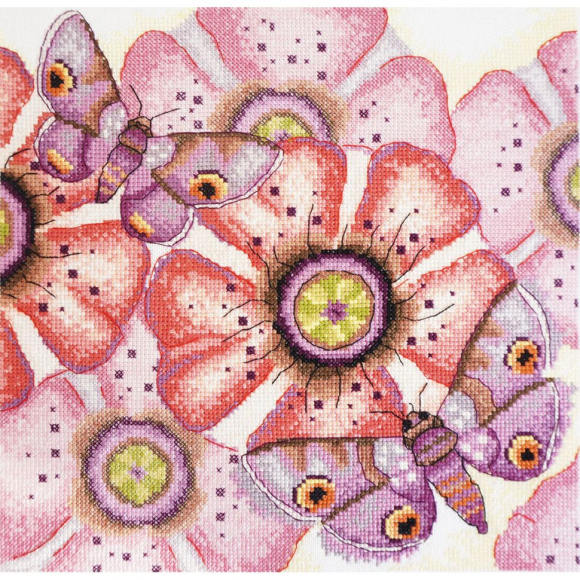 Набор для вышивания МАРЬЯ ИСКУСНИЦА арт.03.015.06 Маки и мотыльки 25х25 см