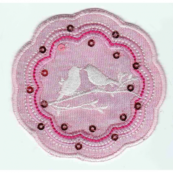 Термоаппликация HKM "Птички в розовом цветке"