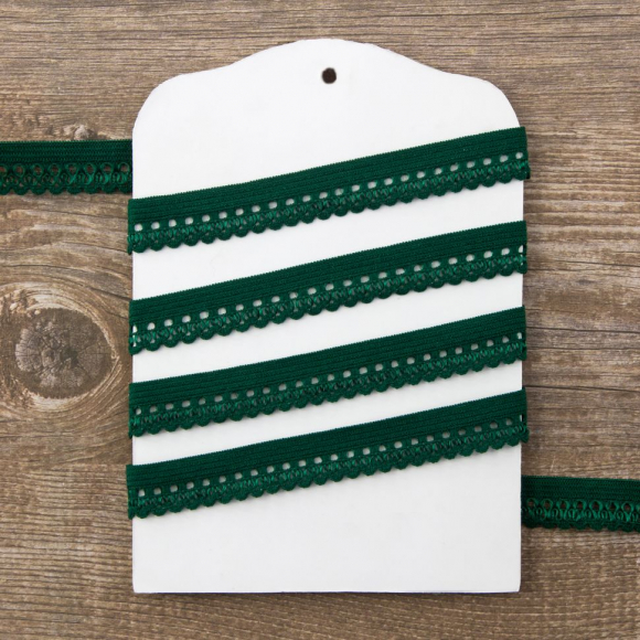 Резинка отделочная ажурная, цвет зеленый Резинка отделочная ажурная, цвет зеленый