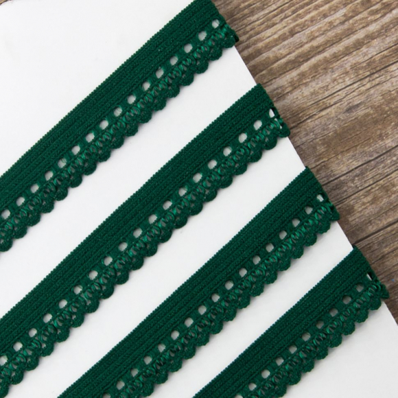Резинка отделочная ажурная, цвет зеленый Резинка отделочная ажурная, цвет зеленый