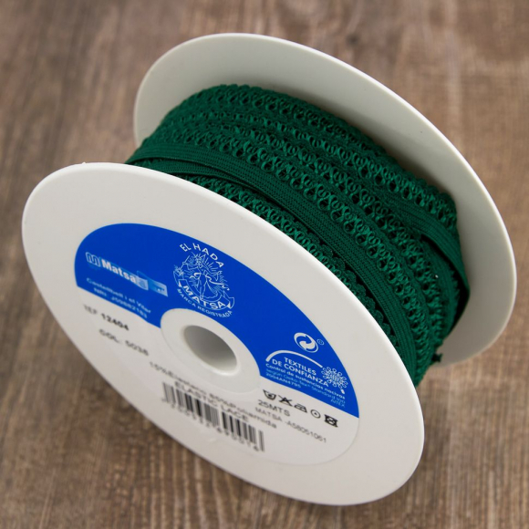 Резинка отделочная ажурная, цвет зеленый Резинка отделочная ажурная, цвет зеленый