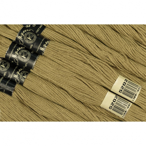 Нитки мулине цв.5202 т.бежевый 12х10м С-Пб