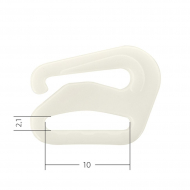 Крючок для бюстгальтера пластик ARTA.F. SF-1-3 d10мм, цв.004 сумрачно-белый, уп.50шт Крючок для бюстгальтера пластик ARTA.F. SF-1-3 d10мм, цв.004 сумрачно-белый, уп.50шт
