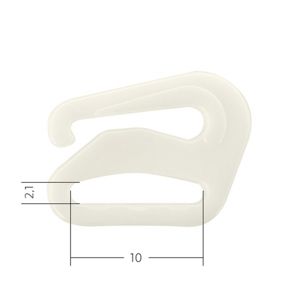 Крючок для бюстгальтера пластик  ARTA.F. SF-1-3 d10мм, цв.004 сумрачно-белый, уп.50шт
