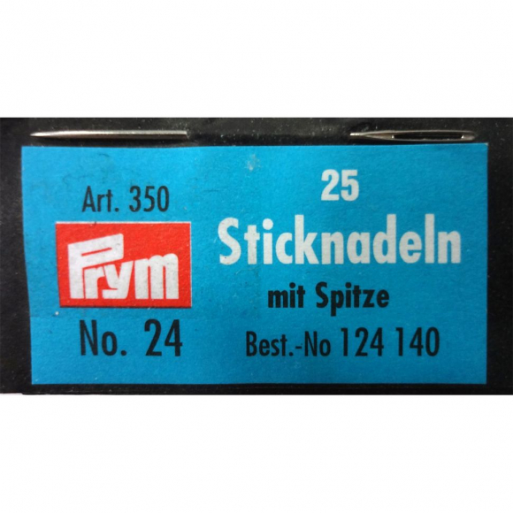 Иглы швейные ручные PRYM для вышивки с острием №24 в конверте, уп.25 шт, арт.124140