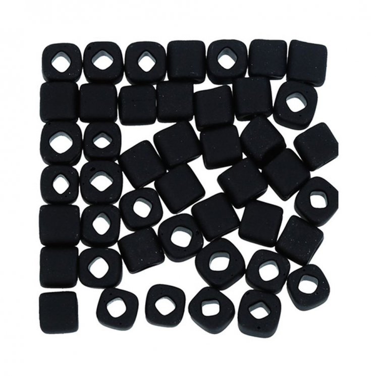 Бисер Япония "TOHO" CUBE №2  4 мм 5 х 5 г №0049F черный/матовый