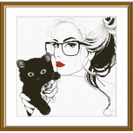 Набор для вышивания мулине НОВА СЛОБОДА арт.НВ3110 Милый котёнок 27х27 см