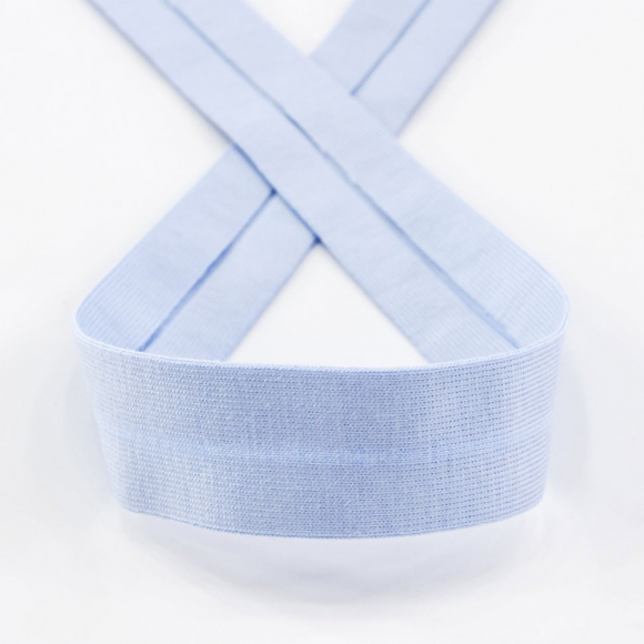 Косая бейка хлопок, 20 мм, 20 м, цвет 04, светло-голубой