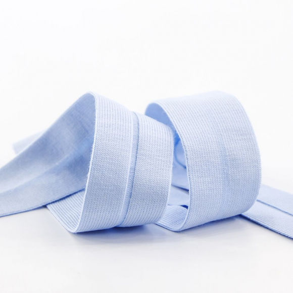 Косая бейка хлопок, 20 мм, 20 м, цвет 04, светло-голубой