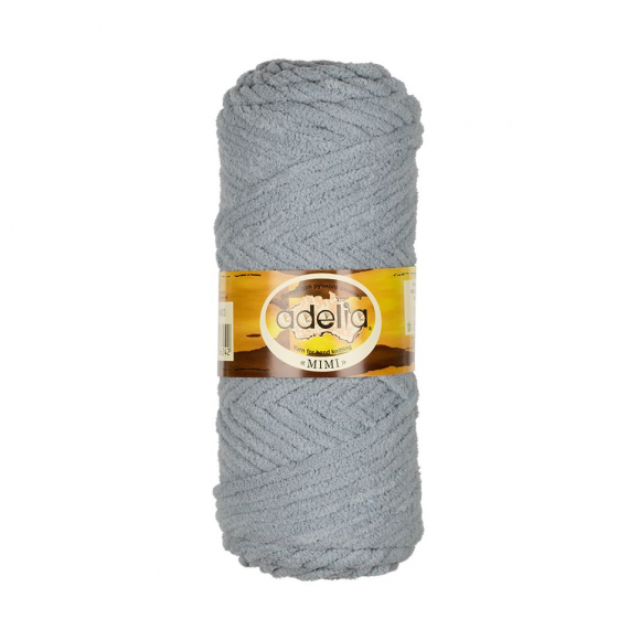 Пряжа ADELIA MIMI (100% полиэстер) 5х100г/80м цв.03 серый Пряжа ADELIA MIMI (100% полиэстер) 5х100г/80м цв.03 серый