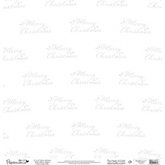 74365_Пергаментная бумага с блестками Merry Christmas