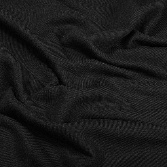 Ткань футер 3х нитка петля гл/крашеный диагональ 310г/м?  65%хб 35%пэ  шир.180см арт.УН-3106535-40 цв.черный рул. 35-60м (1кг-1,8м)