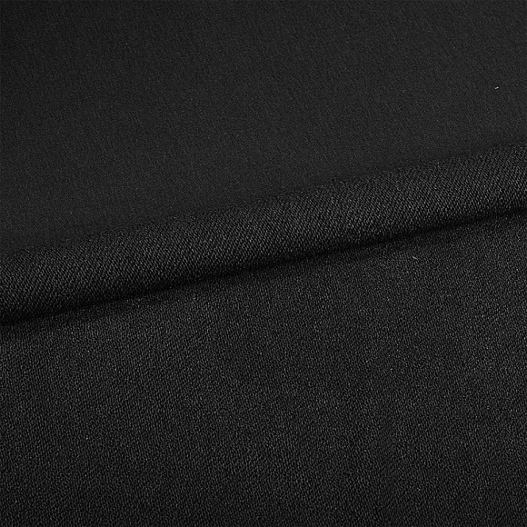 Ткань футер 3х нитка петля гл/крашеный диагональ 310г/м?  65%хб 35%пэ  шир.180см арт.УН-3106535-40 цв.черный рул. 35-60м (1кг-1,8м)