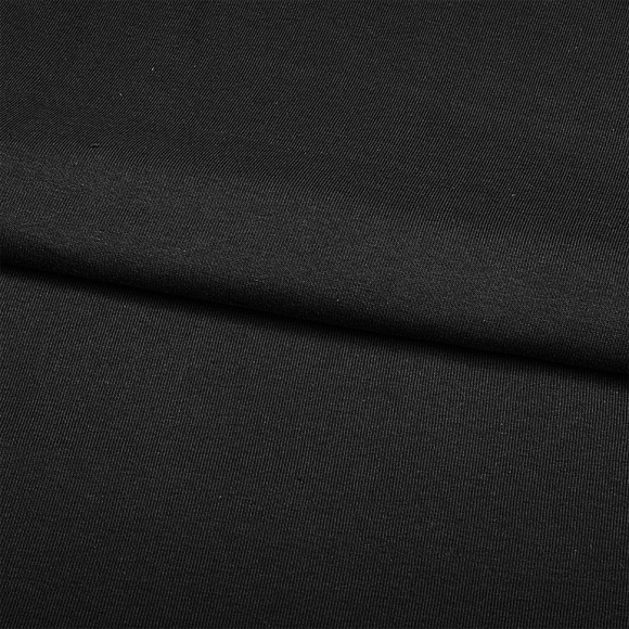 Ткань футер 3х нитка петля гл/крашеный диагональ 310г/м?  65%хб 35%пэ  шир.180см арт.УН-3106535-40 цв.черный рул. 35-60м (1кг-1,8м)