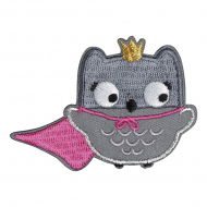 Термоаппликация "Сова с розовой накидкой"