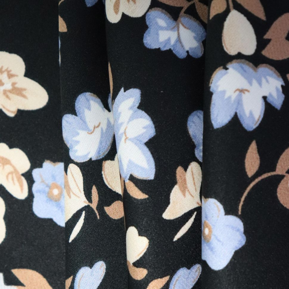 Ткань шелк Армани 90г/м? 97% полиэстер, 3% спандекс шир.145см арт.Р.20238.03 цв.03 черный рул.30м