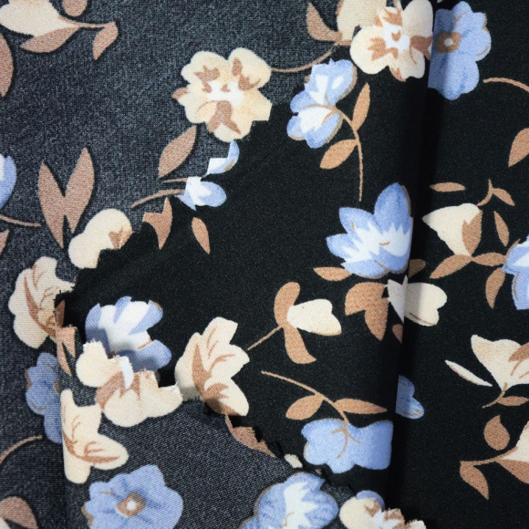 Ткань шелк Армани 90г/м? 97% полиэстер, 3% спандекс шир.145см арт.Р.20238.03 цв.03 черный рул.30м