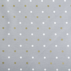 Ткань ранфорс с глитером Бусинки, арт.WH 20557-v03, 130г/м?,100% хлопок, шир.240см, цв.серый/золото, рул.30м