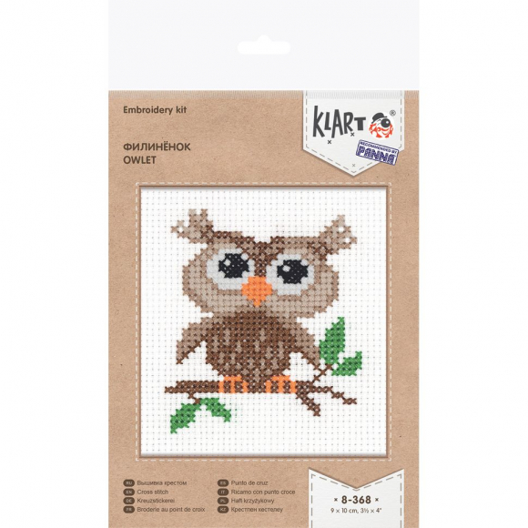 Набор для вышивания KLART арт. 8-368 Филинёнок 9х10 см