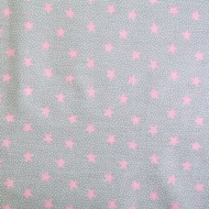 Ткань ранфорс Звездопад, арт.WH 2929-v02, 130г/м?,100% хлопок, шир.240см, цв.серый/розовый, уп.3м