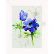 Набор для вышивания LANARTE арт.PN-0008028 Blue anemones 20х28 см