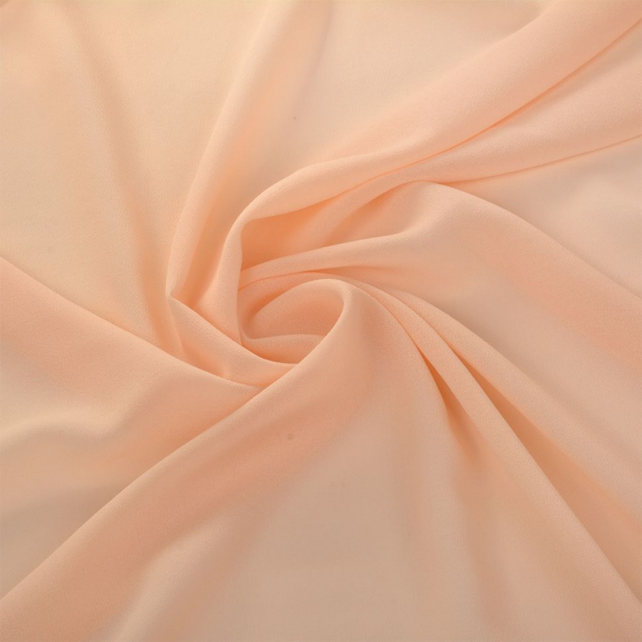 Ткань креп-шифон арт.TBY.8021-042 плот.105г/м2 100% ПЭ шир. 150см цв.42 нежно персиковый рул.30м