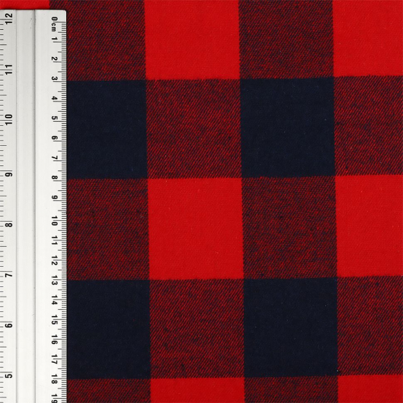 Ткань рубашечная фланель 150 г/м? 80% полиэстер, 20% хлопок шир.150 см арт.TBY.Fl.T1882.3 цв.03 красный уп.5м