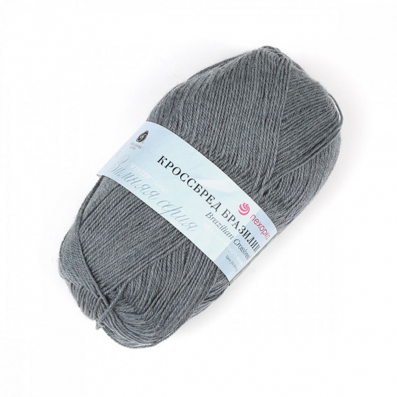 Пряжа для вязания ПЕХ Кроссбред Бразилии (50% шерсть, 50% акрил) 5х100г/490м цв.490 самшит