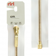 66132_Молния металл, Gold, разъёмная 1 замок, на атласной тесьме, 6 мм, 60 см, цвет 2101, белый