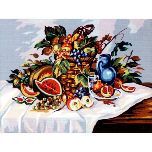 Канва жесткая с рисунком "Натюрморт с арбузом" Канва жесткая с рисунком "Натюрморт с арбузом"