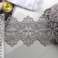 Кружево гипюр KRUZHEVO арт.TR.16GB0194 шир.105мм цв.5 серый уп.9м